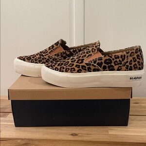 SeaVees Women's Baja Platform Sneakers in Leopard Print